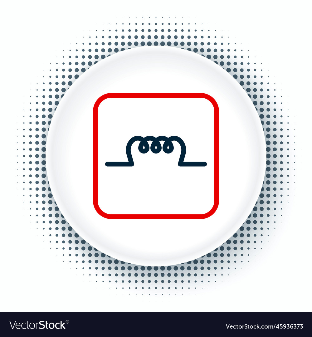 Line inductor in electronic circuit icon isolated