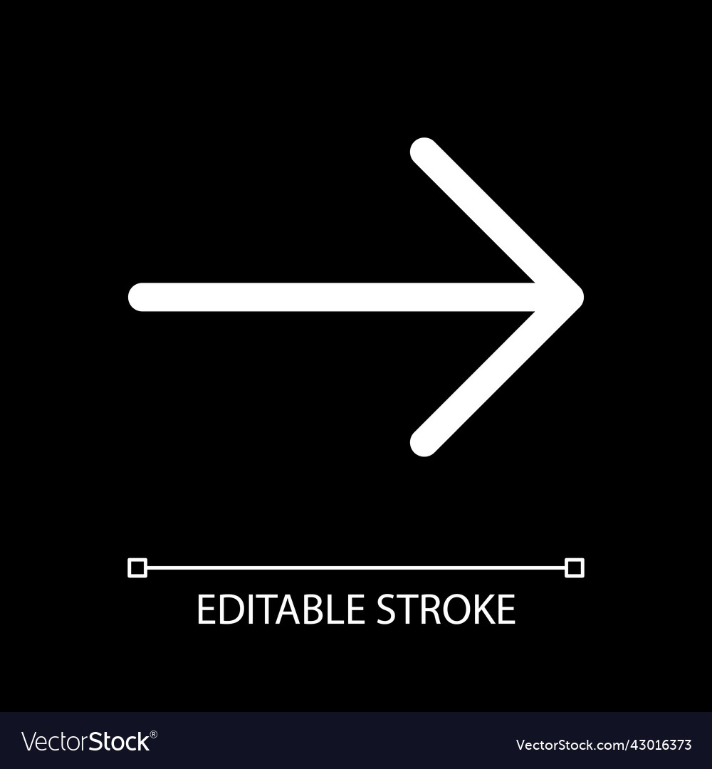 Next file white linear ui icon for dark theme vector image Next file white linear ui icon for dark theme