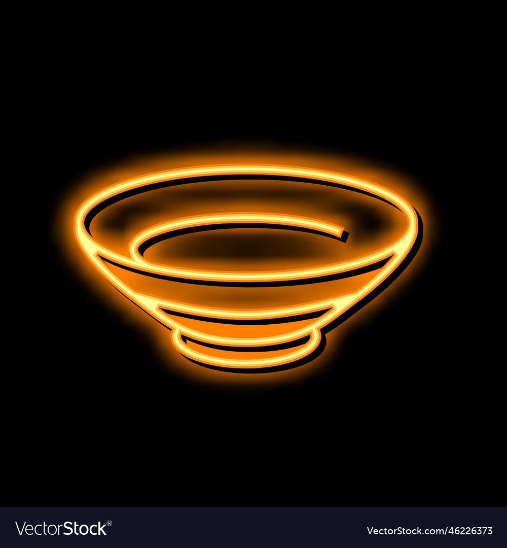 Noodle bowl neon glow icon