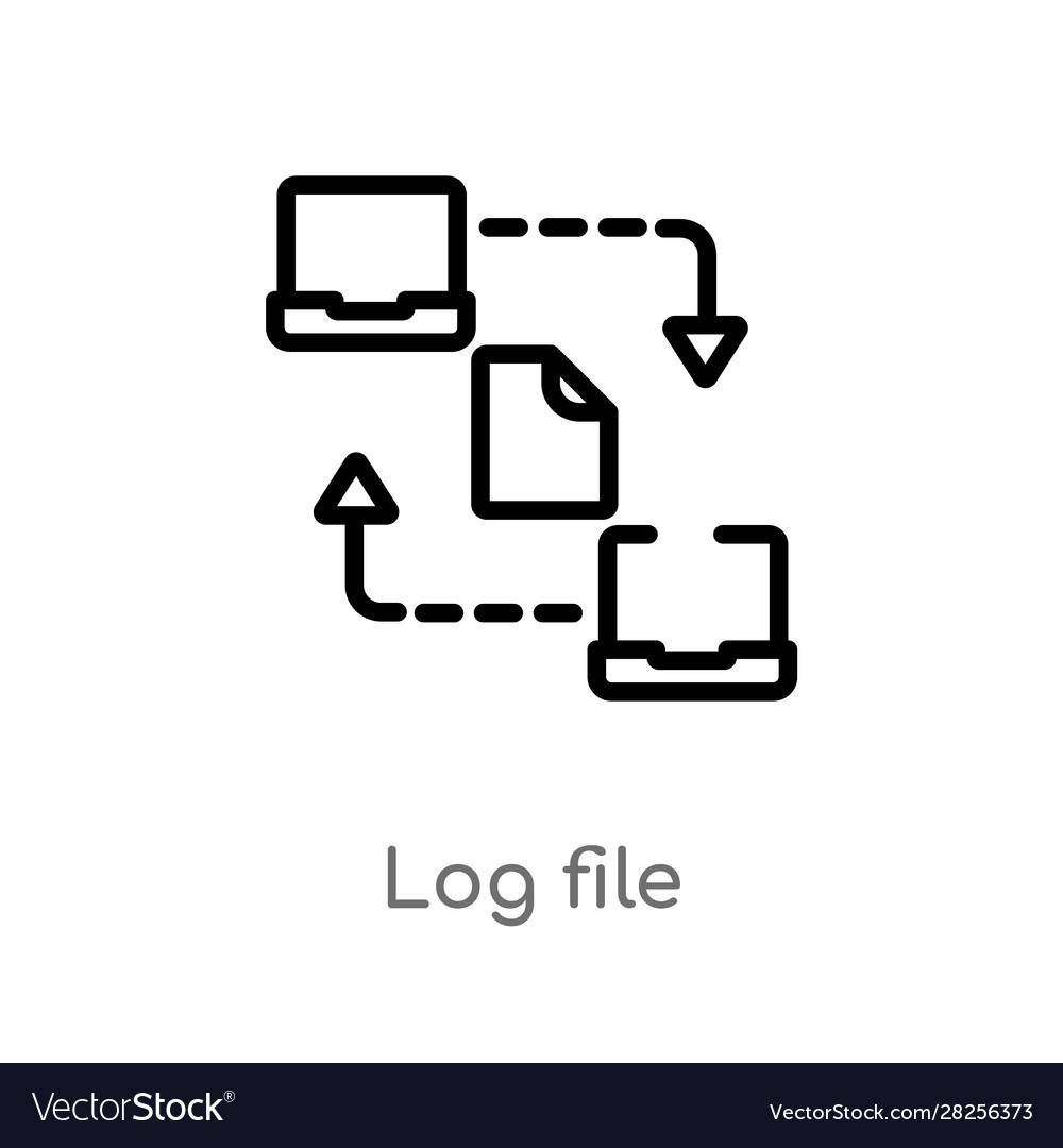 Outline log file icon isolated black simple line