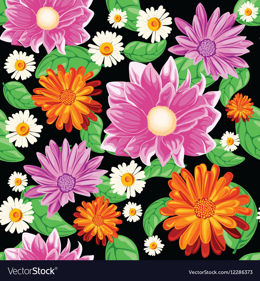 Seamless pattern with bouqet of flowers