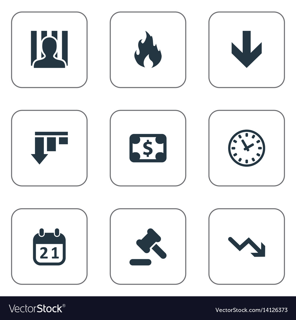 Set of simple trouble icons