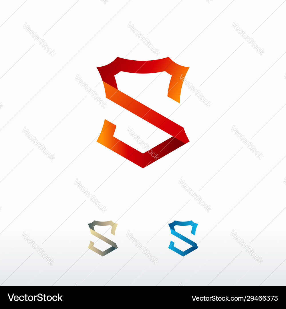 Shield s initial logo designs design concept Vector Image
