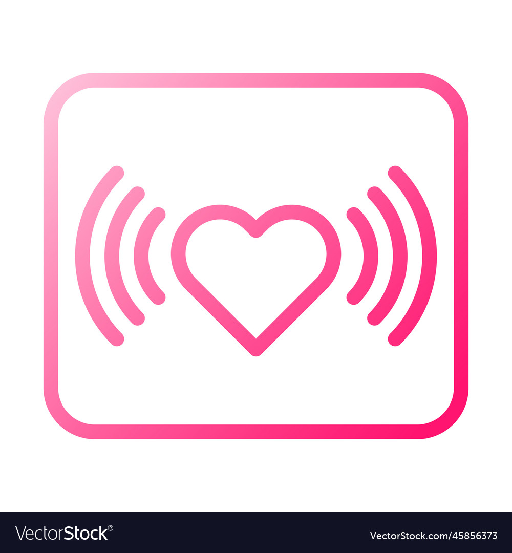Signal icon gradient red style valentine element vector image Signal icon gradient red style valentine element