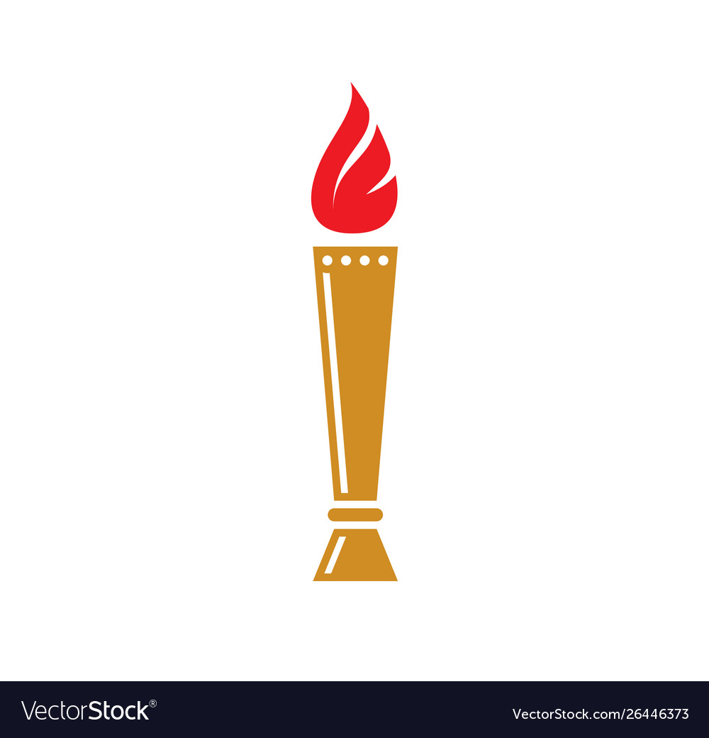 Torch icon on background for graphic and web vector image Torch icon on background for graphic and web