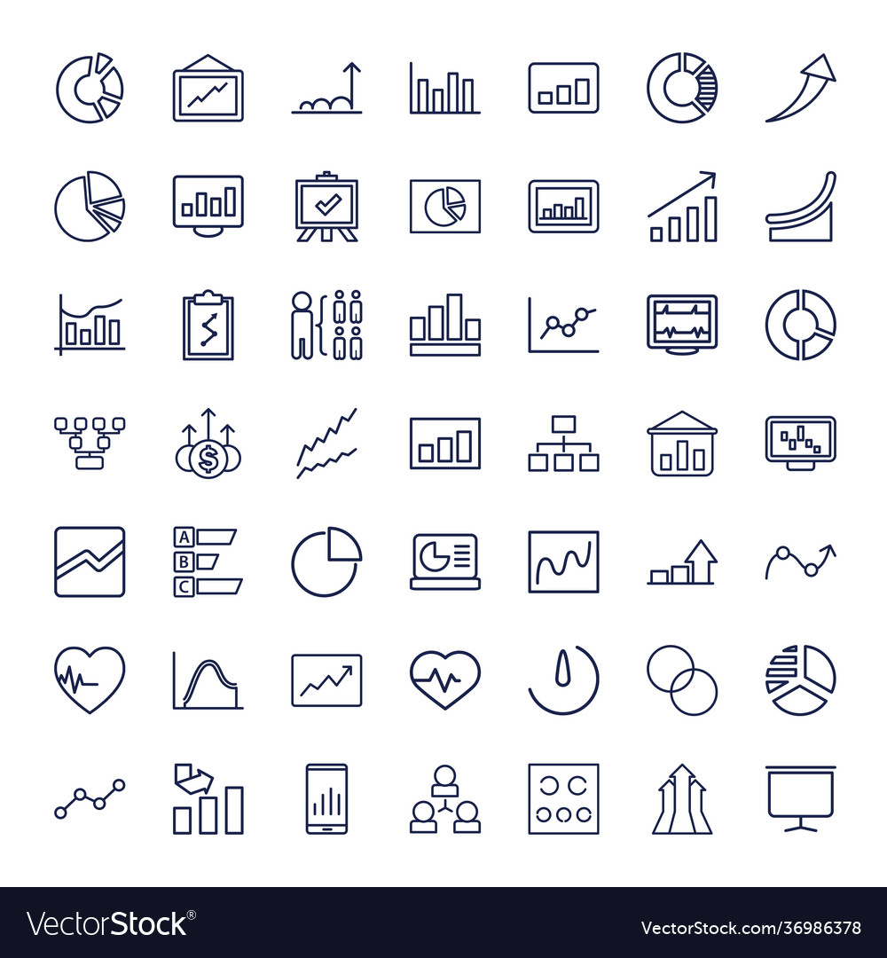 49 chart icons Royalty Free Vector Image - VectorStock