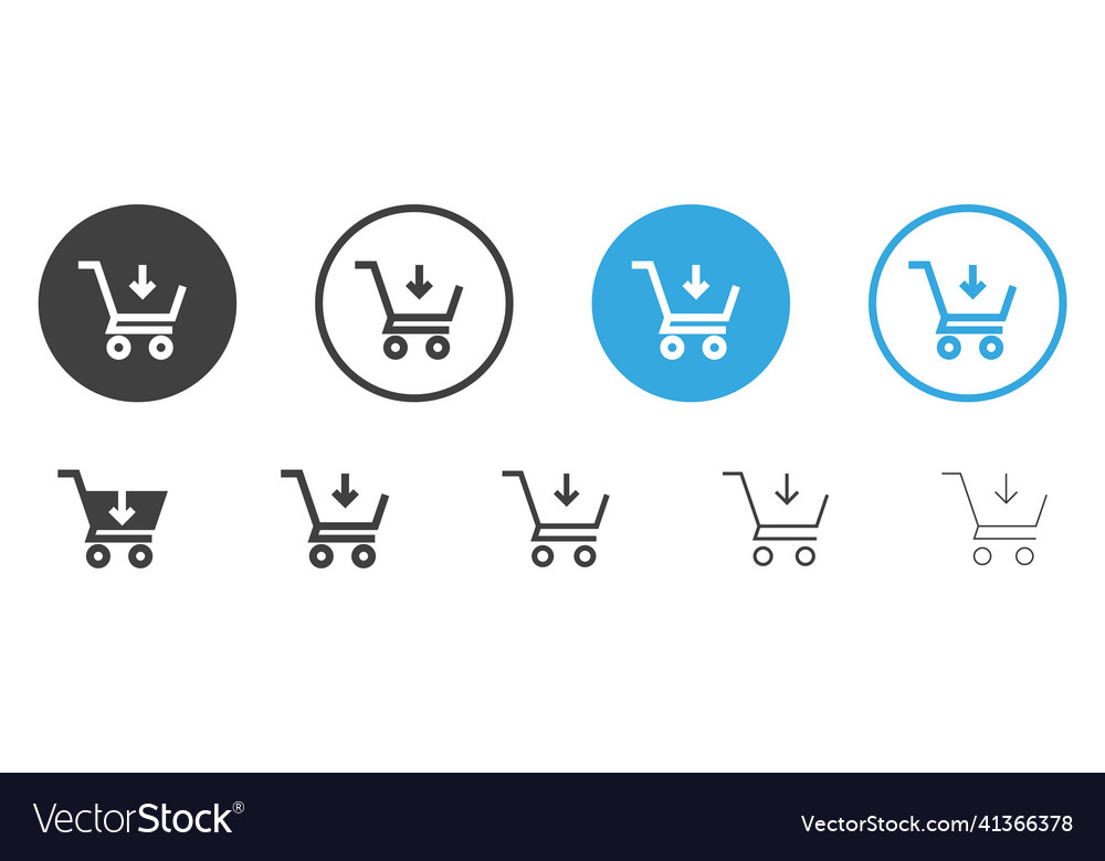 Add to cart icon with arrow down