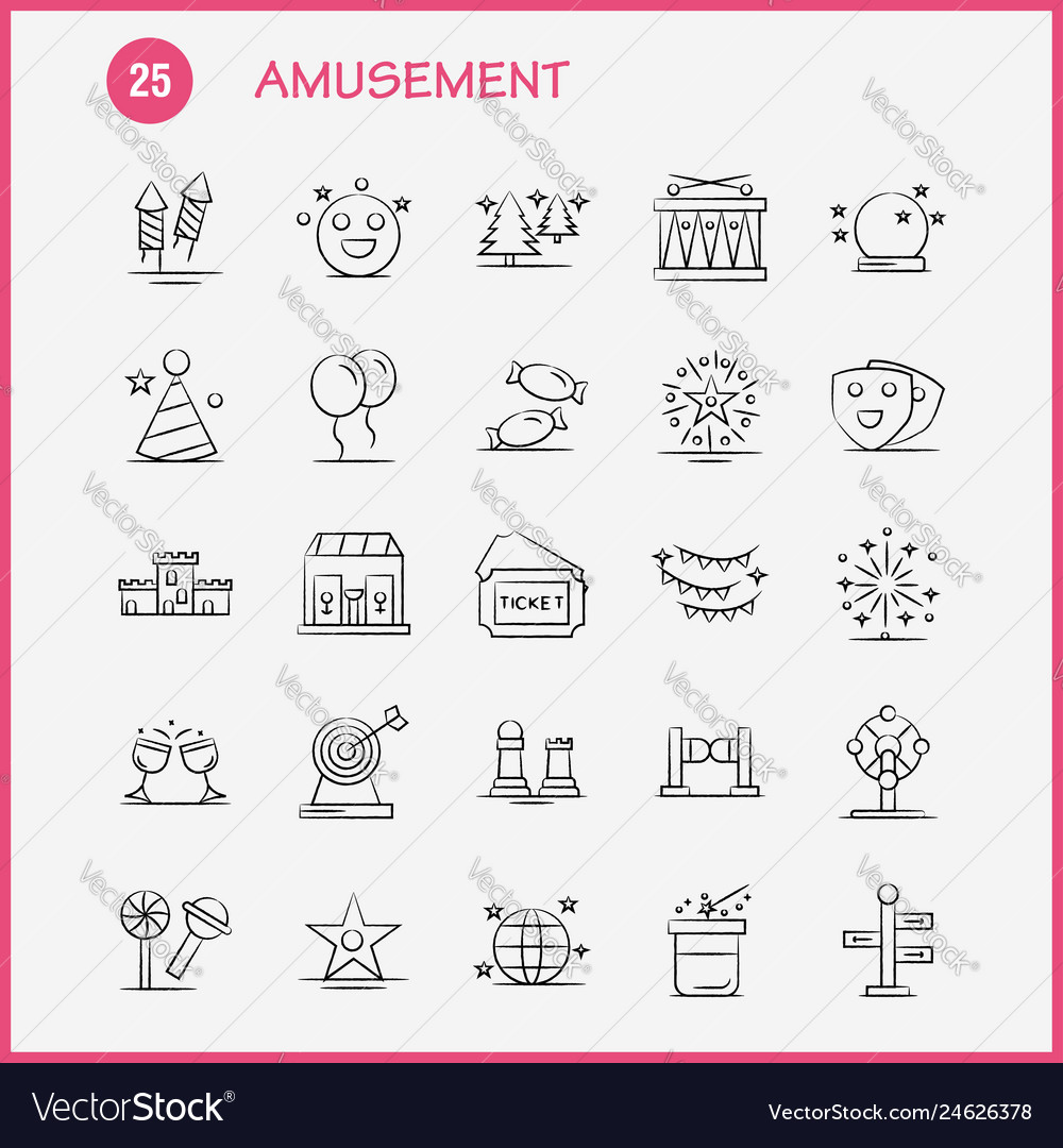 Amusement hand drawn icon for web print