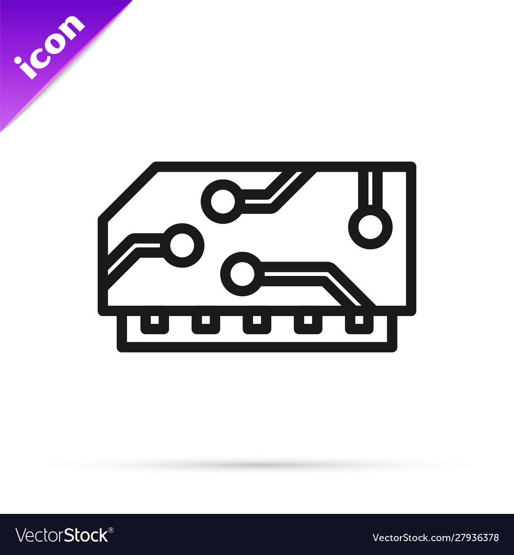 Black line ram random access memory icon isolated Vector Image Black line ram random access memory icon isolated