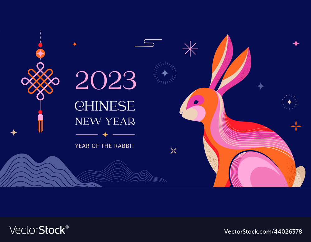 Chinese new year 2023 year of the rabbit Vector Image