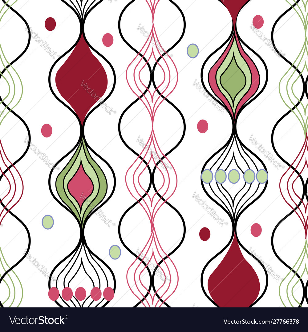 Christmas decorative vertical repeat pattern Vector Image