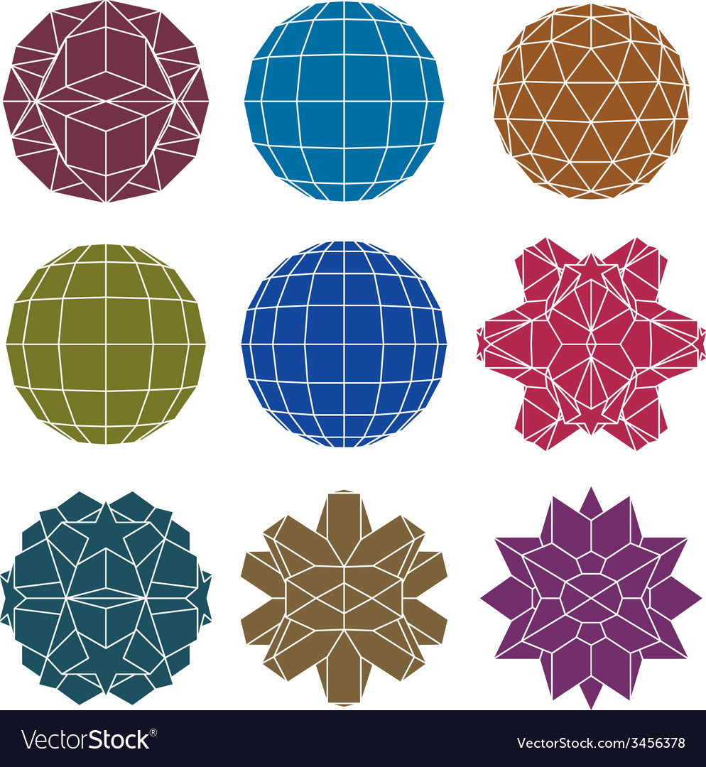 Collection of 9 single color complex dimensional