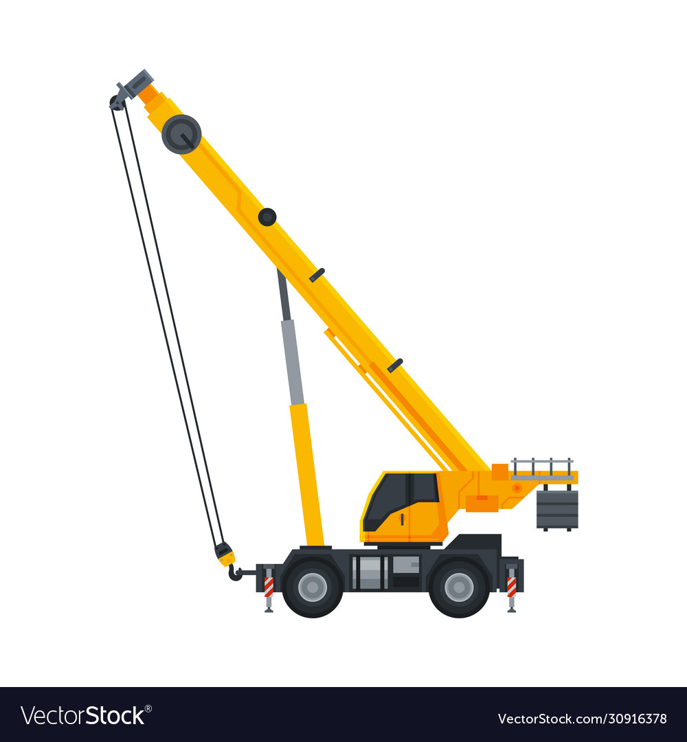 Crane construction machinery heavy special yellow Vector Image