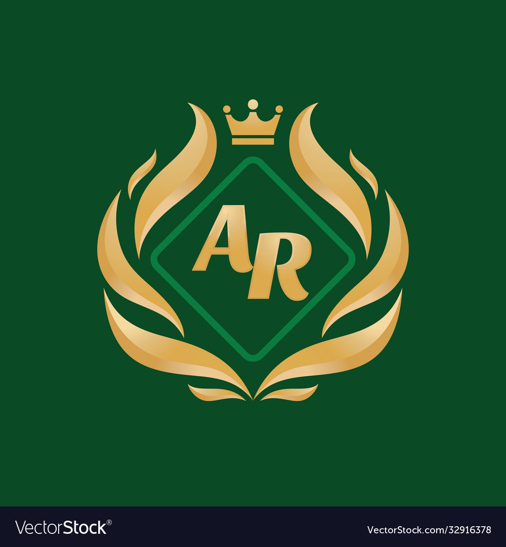 Elegant Monogram Crest - AR Initial Letters