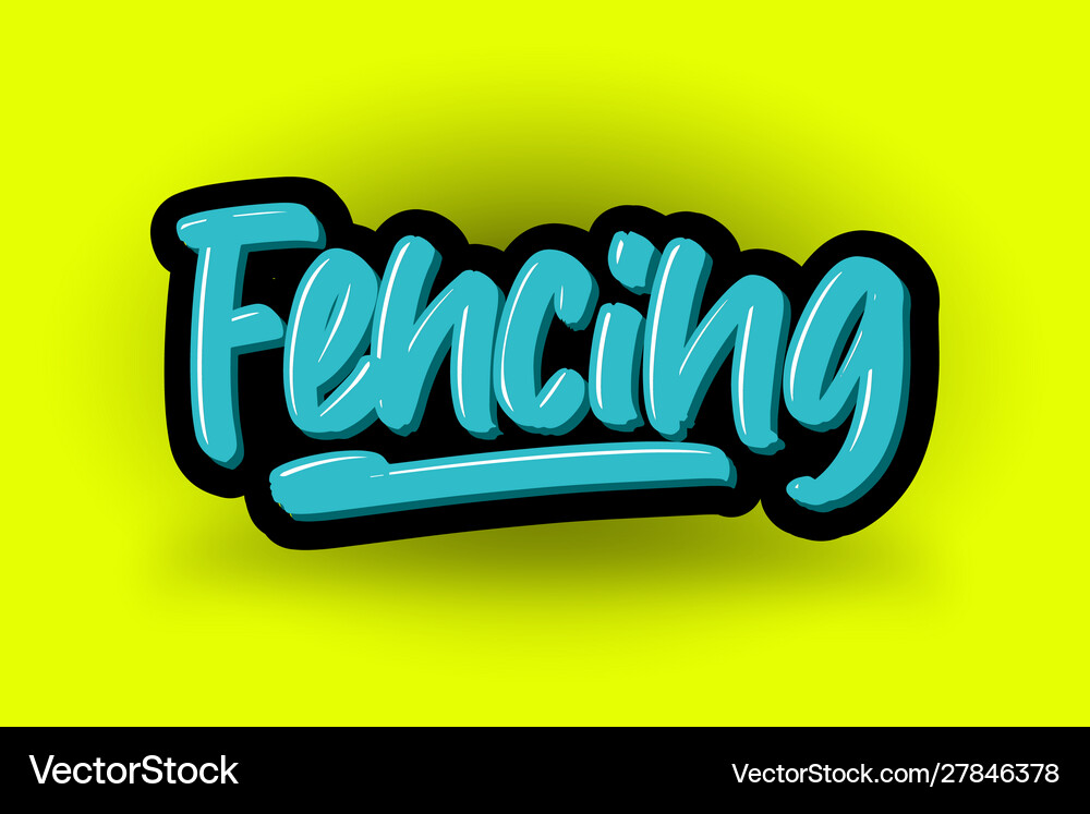 Fencing hand drawn modern brush lettering Vector Image