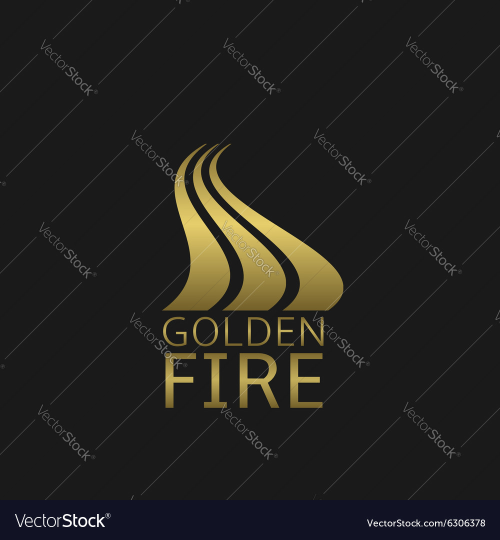 Golden fire logo Royalty Free Vector Image - VectorStock