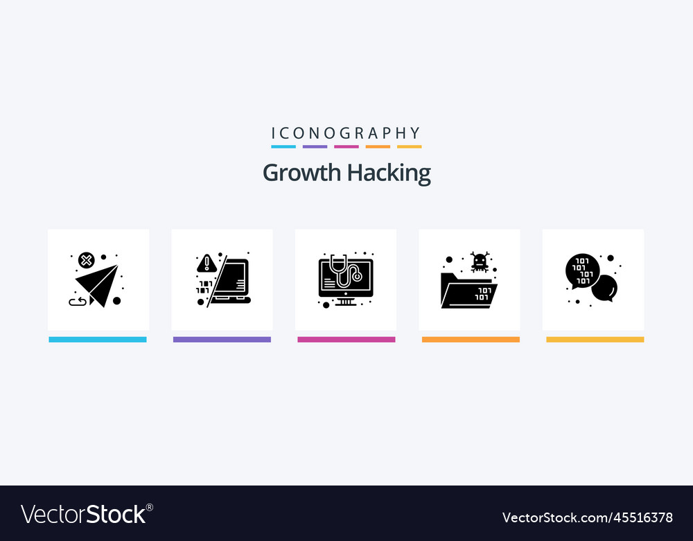 Hacking glyph 5 icon pack including code folder