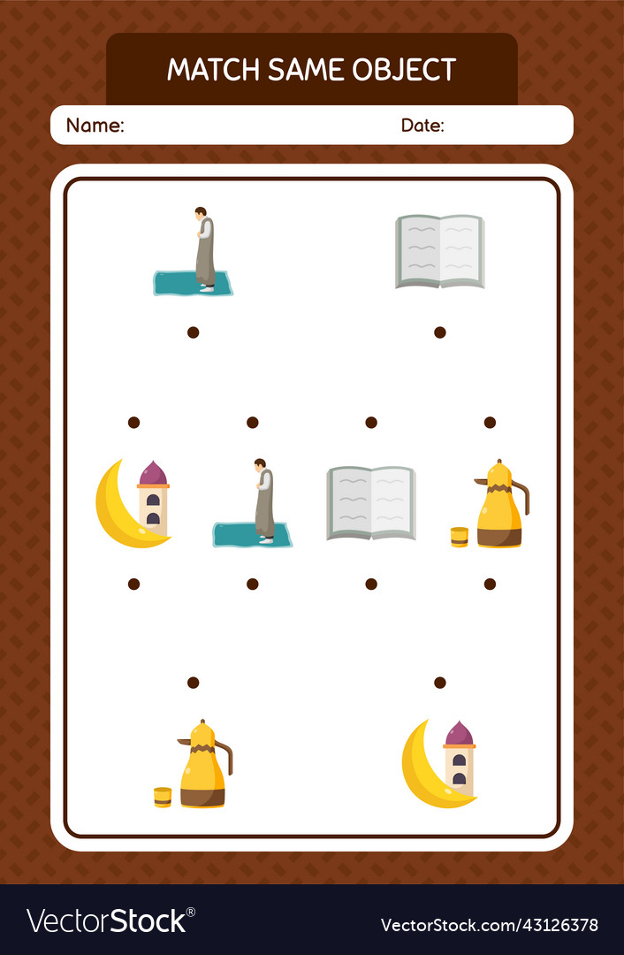 Match with same object game ramadan icon