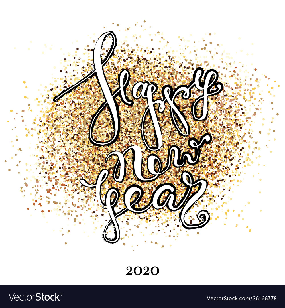 Nappy new year 2020 confetti postcard decoration