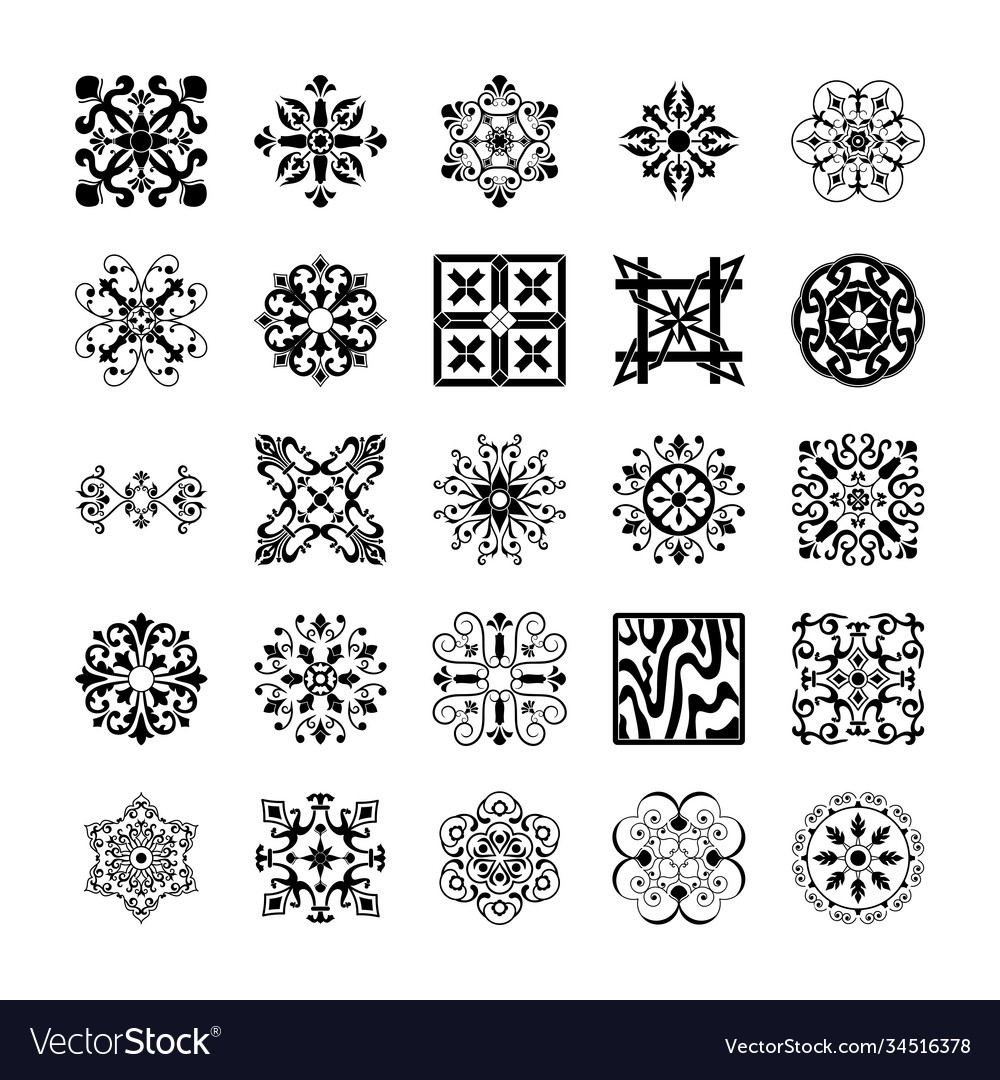 Ornamental design elements pack Royalty Free Vector Image