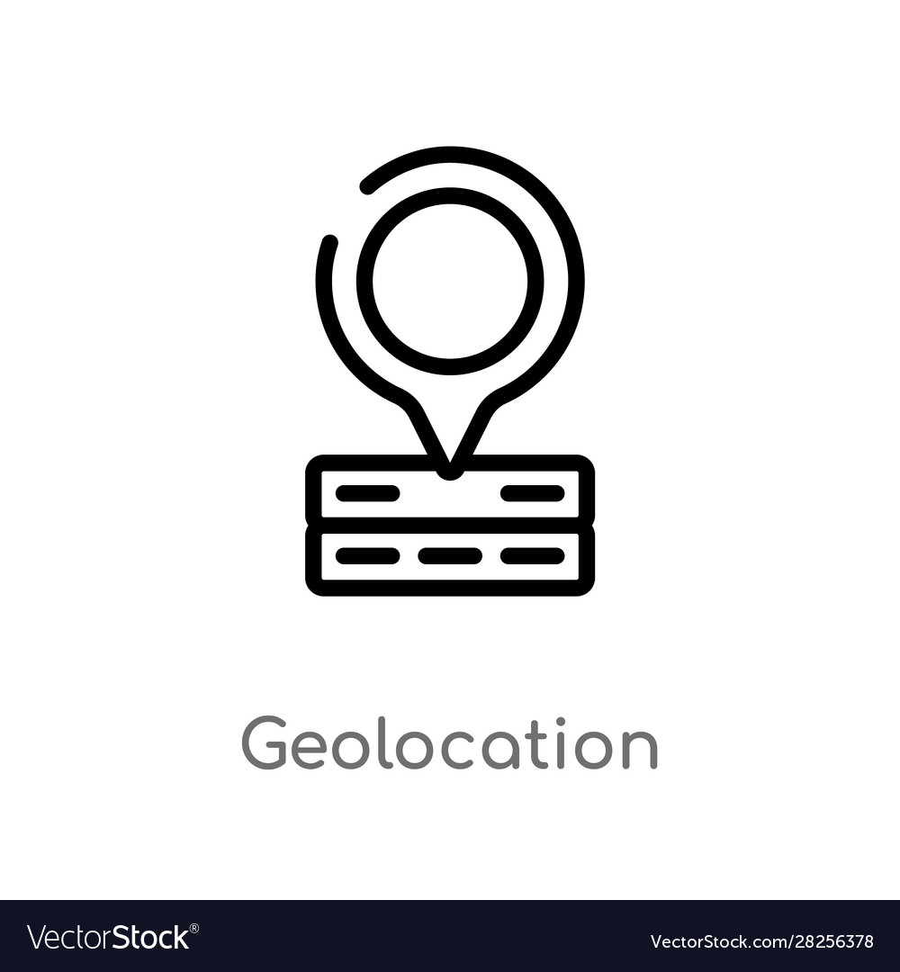 Outline geolocation icon isolated black simple