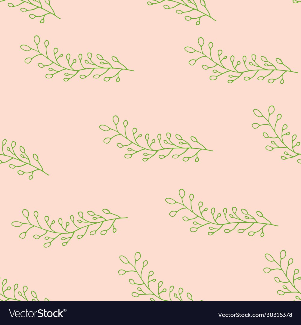 Seamless pattern forest leaves hand drawn vector image Seamless pattern forest leaves hand drawn