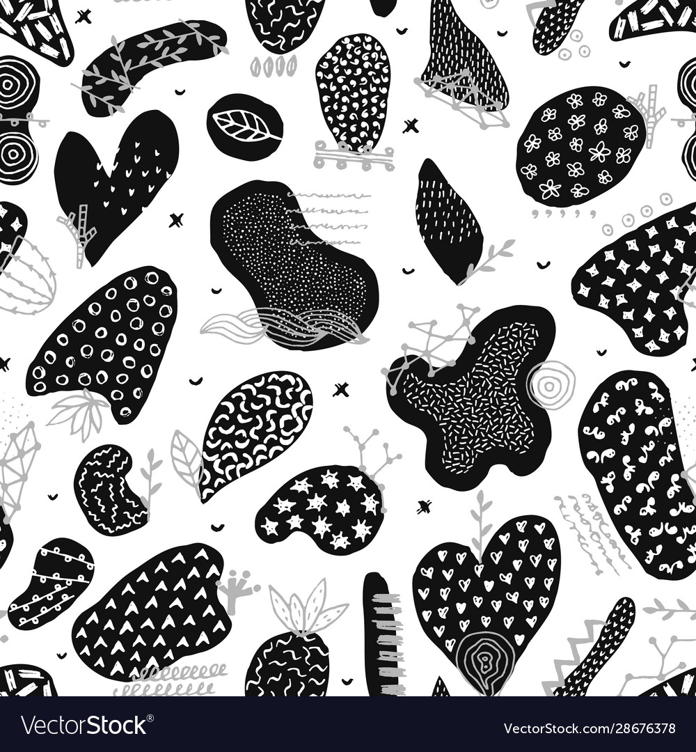Seamless pattern with hand drawn abstract vector image Seamless pattern with hand drawn abstract