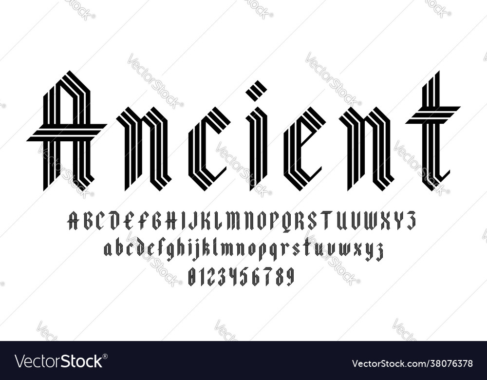 Set alphabets font letters and numbers vector image Set alphabets font letters and numbers