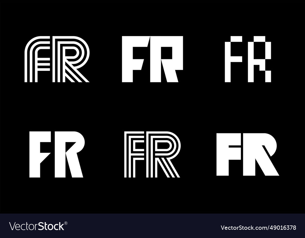 Set of letter fr logos Royalty Free Vector Image