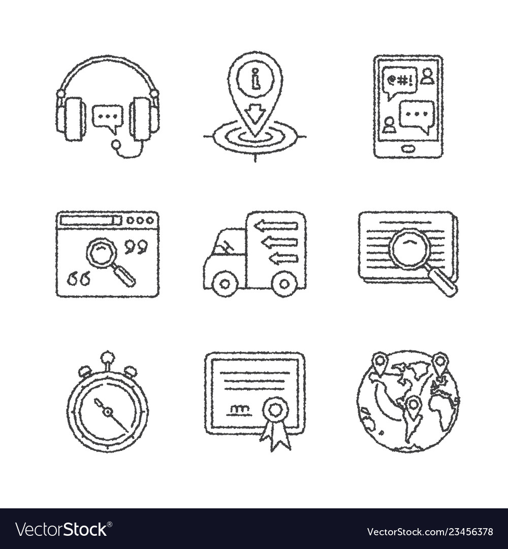 Set of service or support icons and concepts vector image Set of service or support icons and concepts