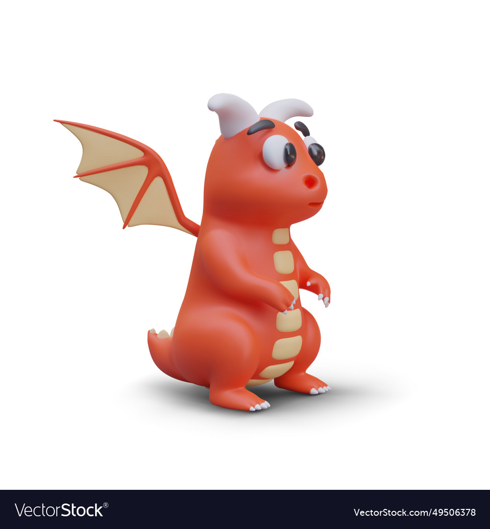Side view on model of red dragon attribute Vector Image Side view on model of red dragon attribute