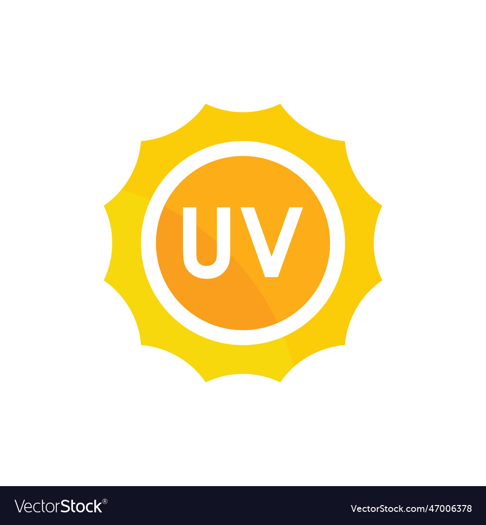 Uv protection icon ultraviolet logo Royalty Free Vector