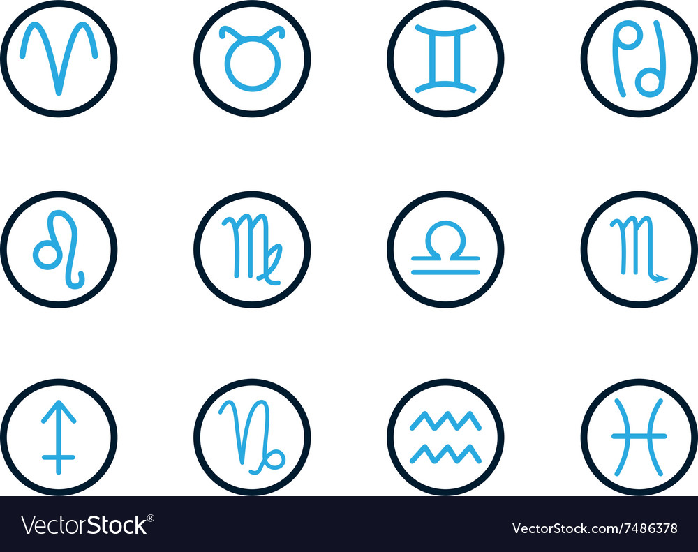 Zodiac icon set Royalty Free Vector Image - VectorStock