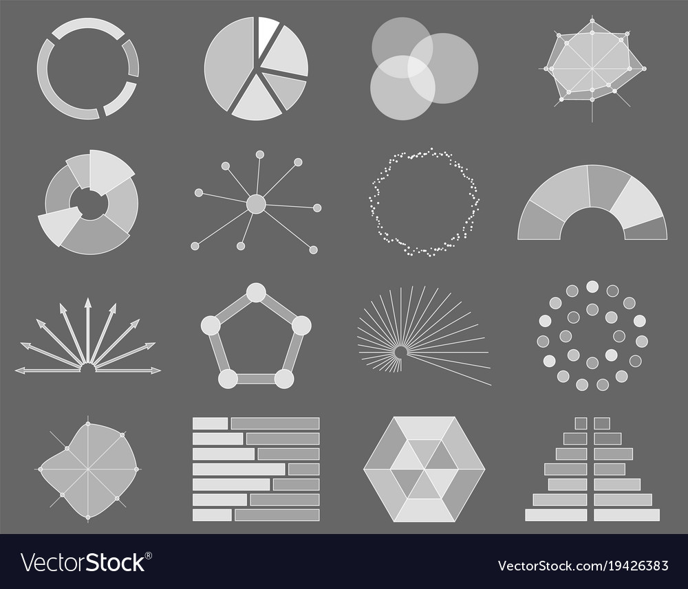 Business chart collection set of graphs data
