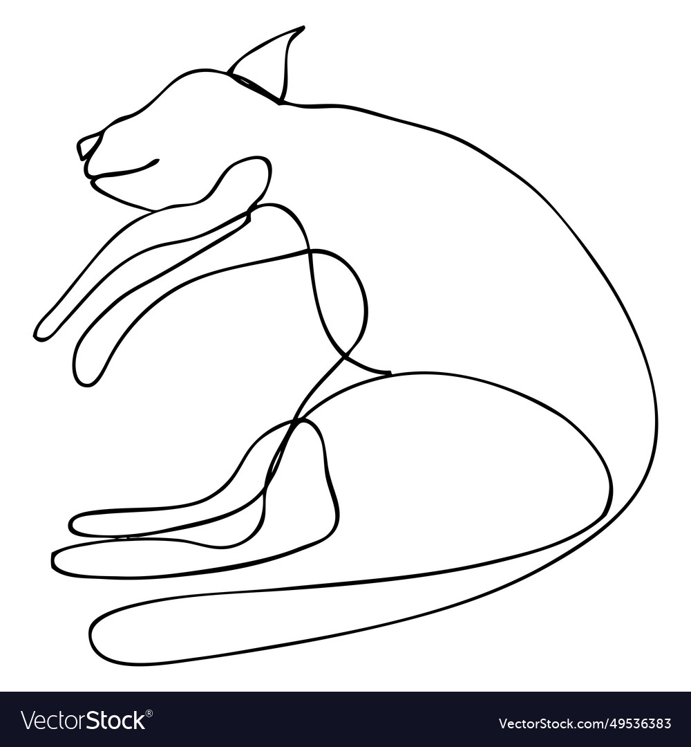 Cat simple sketch single one or continuous line