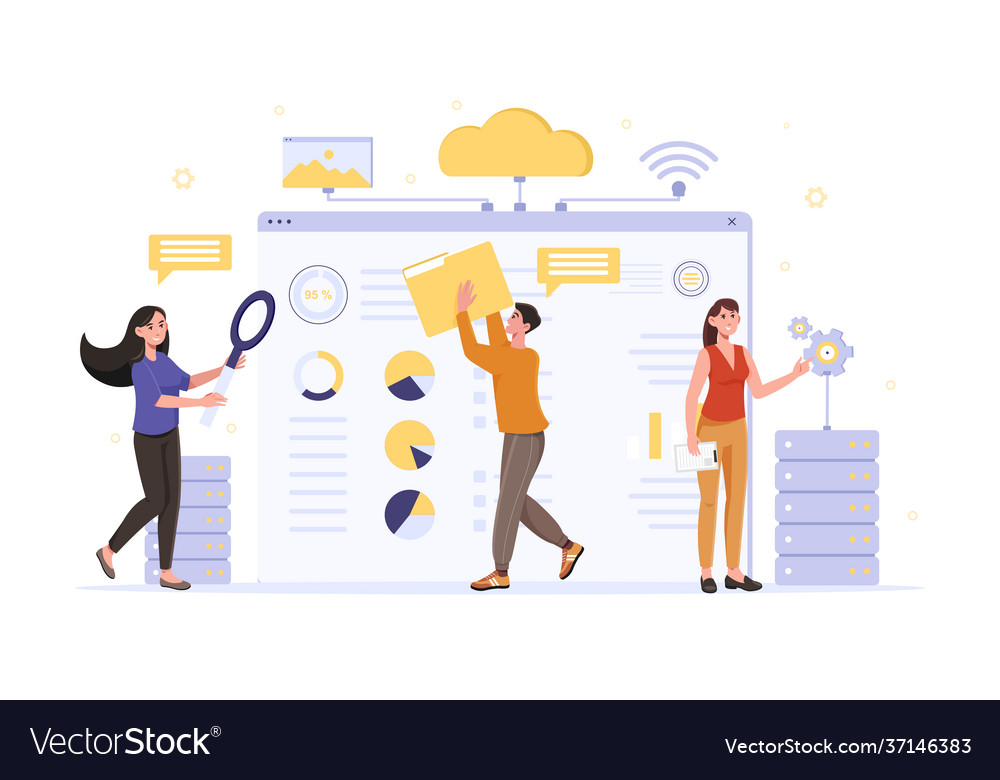 Cloud computing web hosting web services concept vector image Cloud computing web hosting web services concept