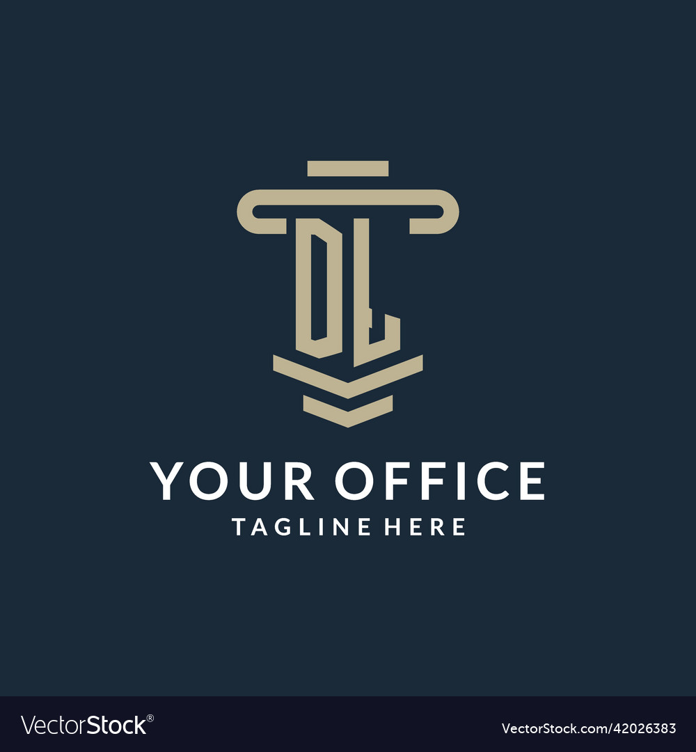 Dl initial logo monogram with simple luxury Vector Image Dl initial logo monogram with simple luxury