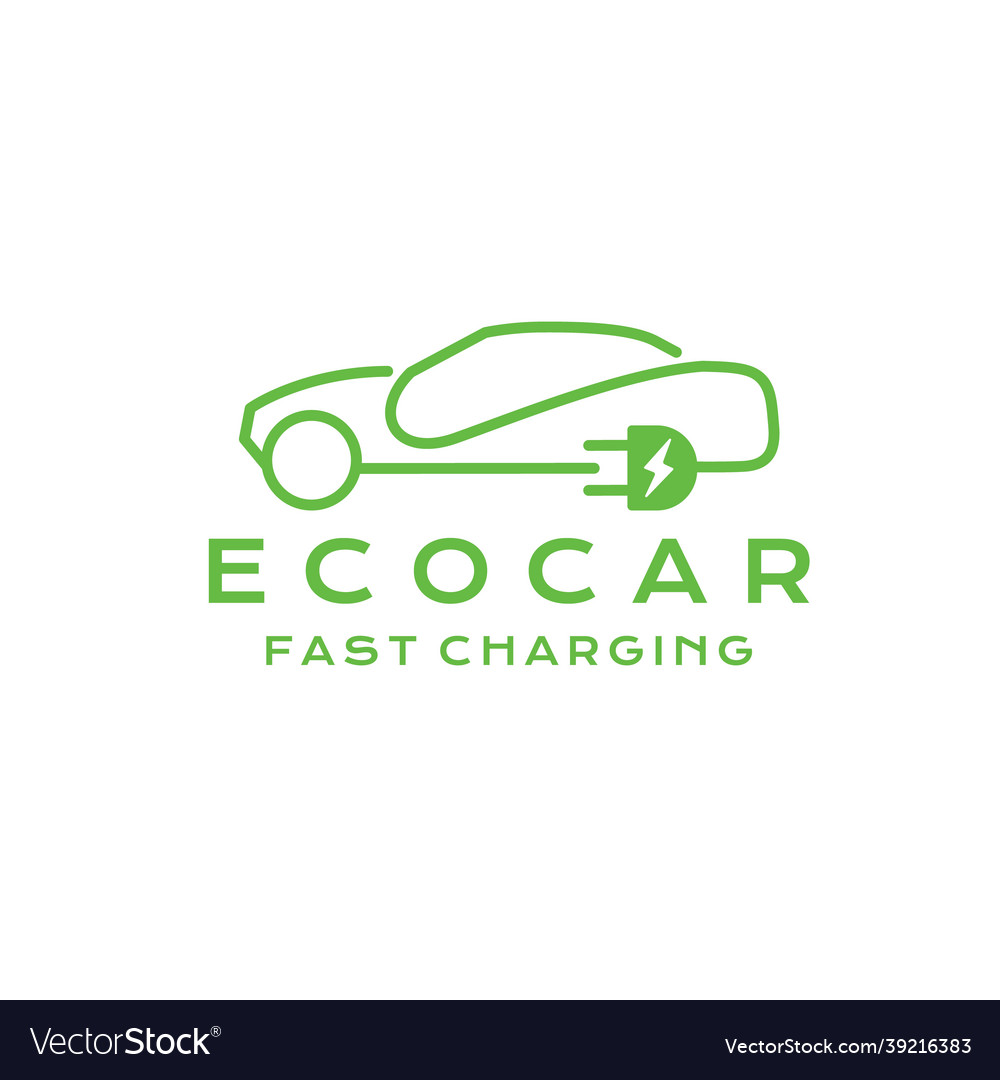 Eco-friendly car logo design with electric Vector Image