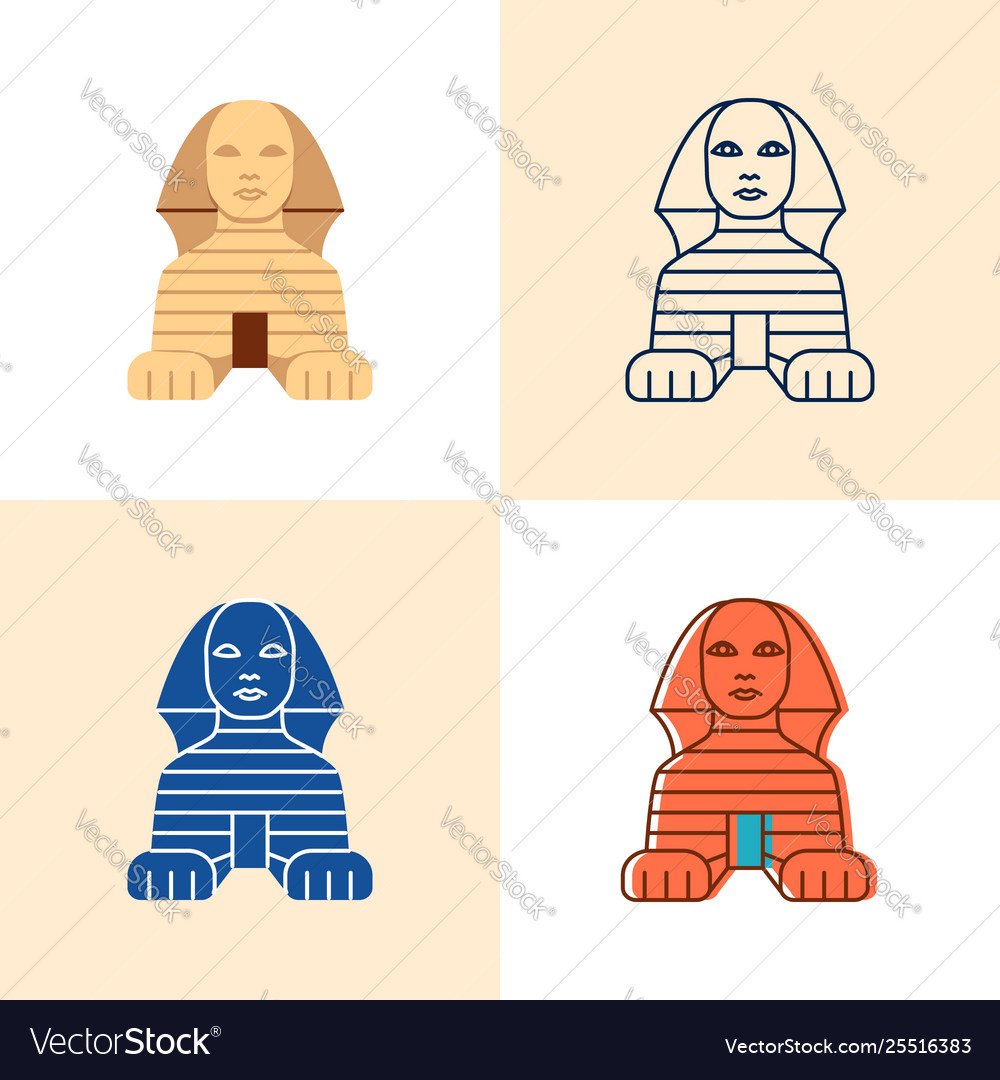 Ägyptische Sphinx Icon Set