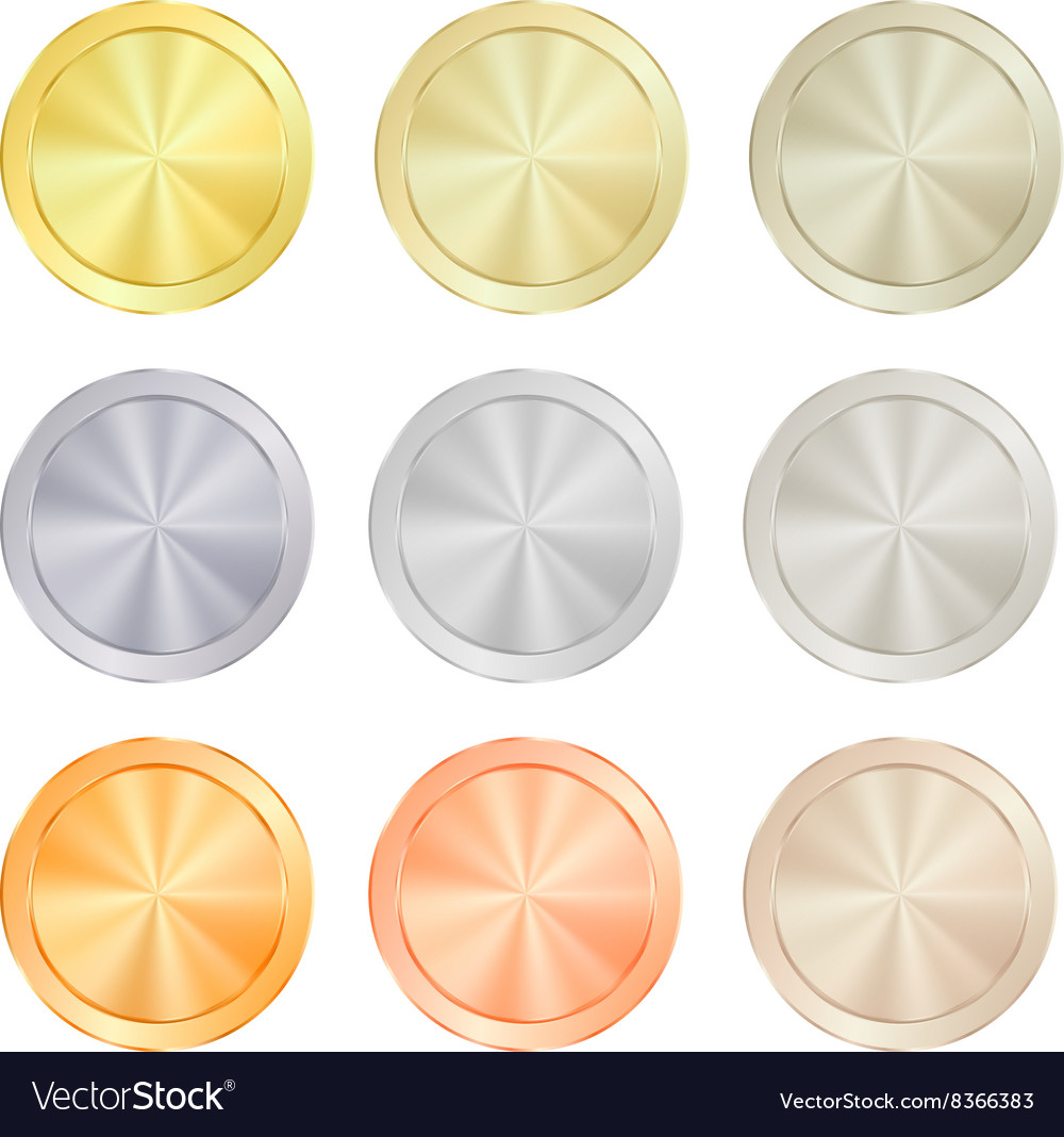 Empty blank set templates for coin price tags