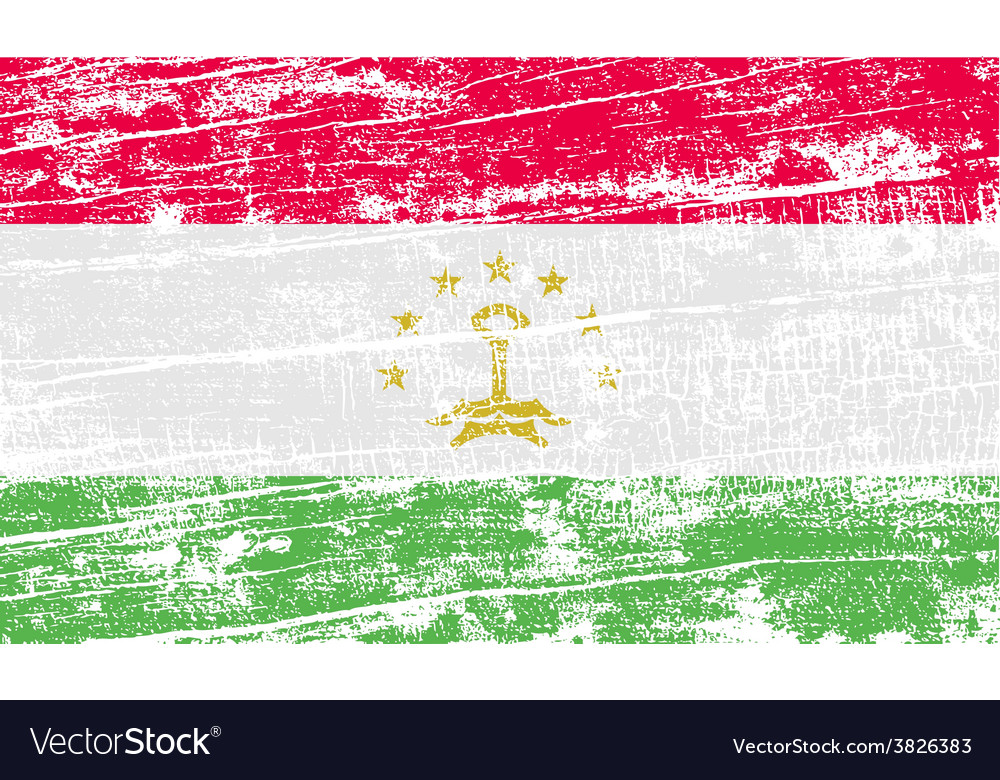 Flag of tajikistan with old texture