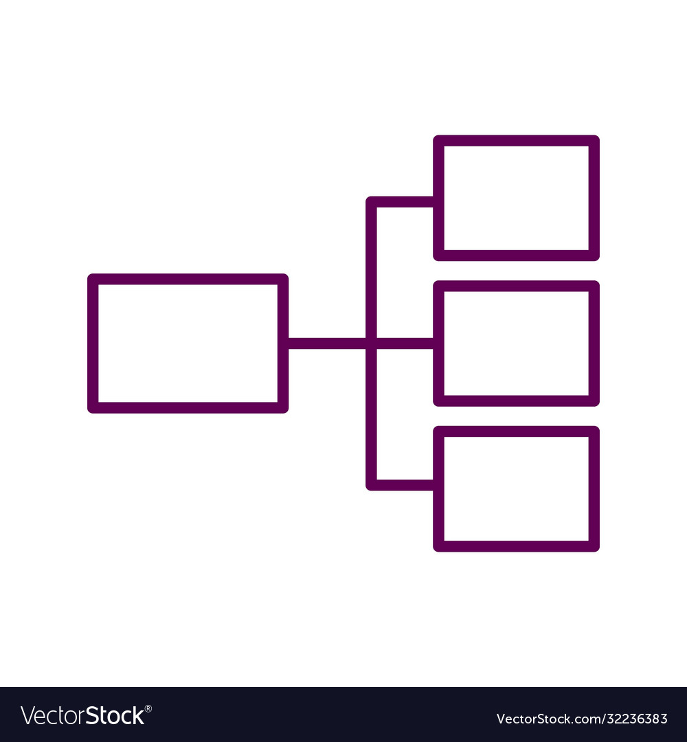Flowchart icon horizontal hierarchy and structure