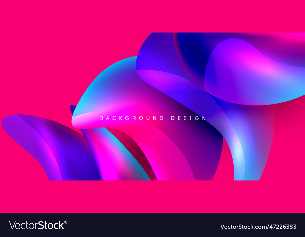 Fluid color liquid 3d elements abstract background