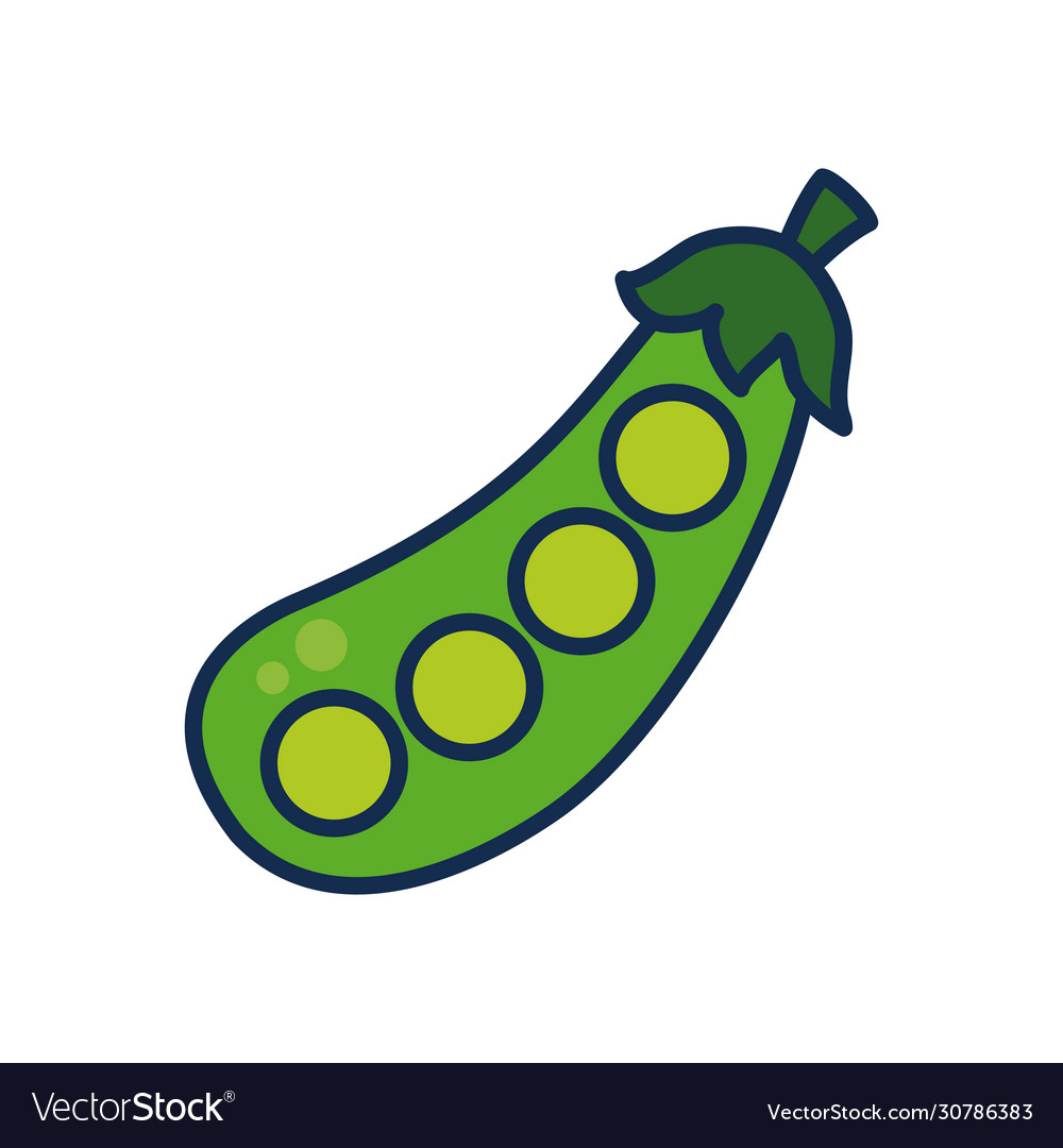 Fruits and vegetables concept peas in a pod icon