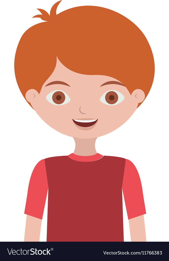 Half body child with t-shirt and readhead Vector Image