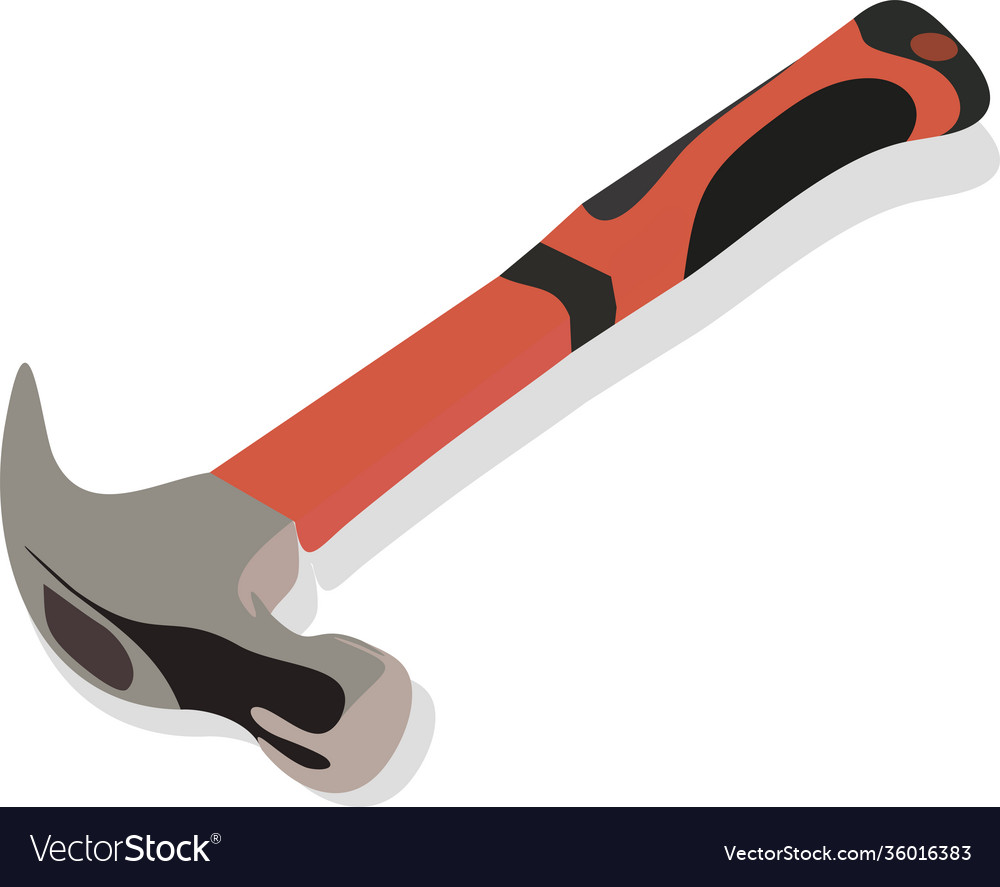 Hammer with red handle vector image Hammer with red handle