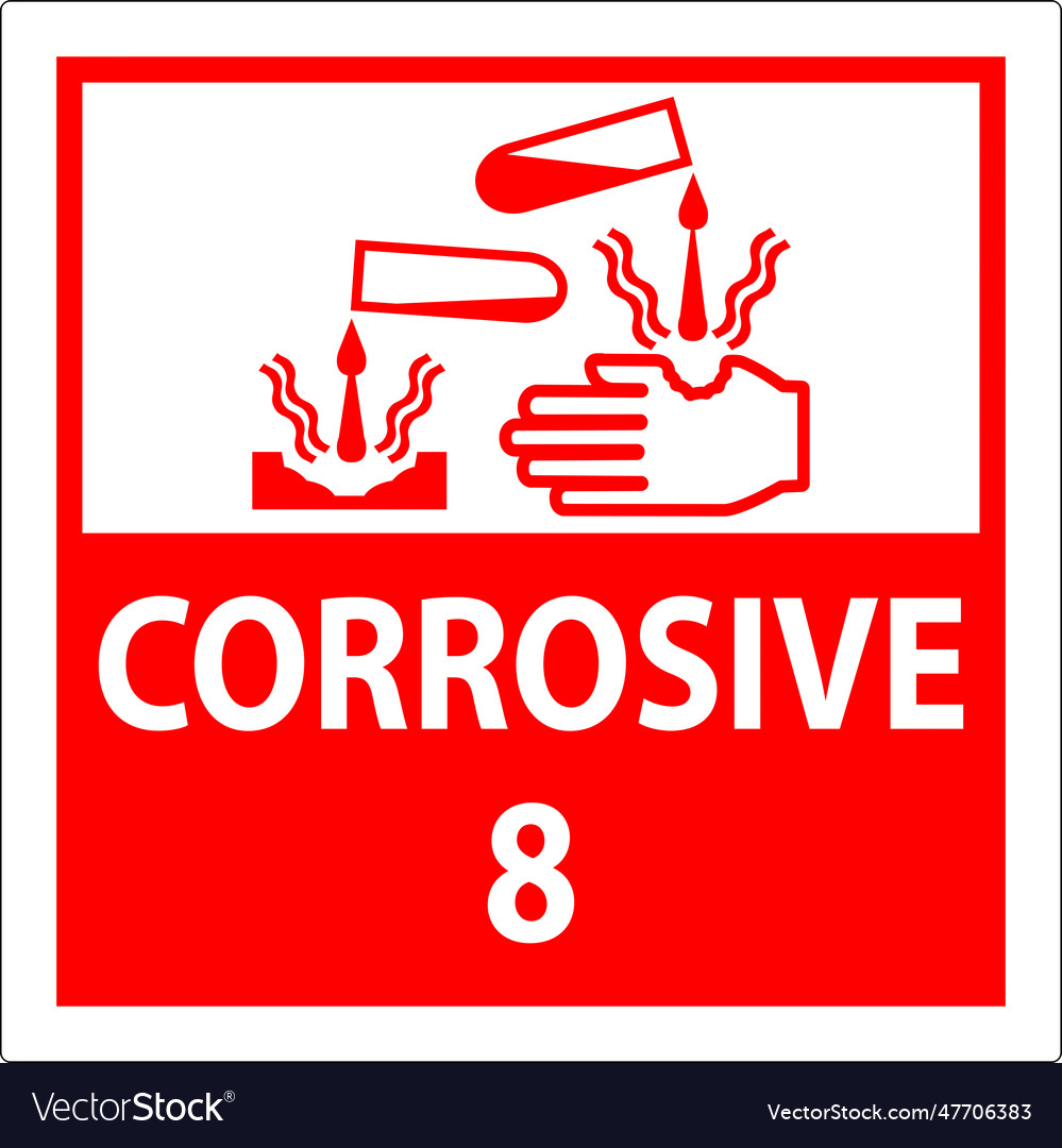 Label corrosive sign on white background Vector Image