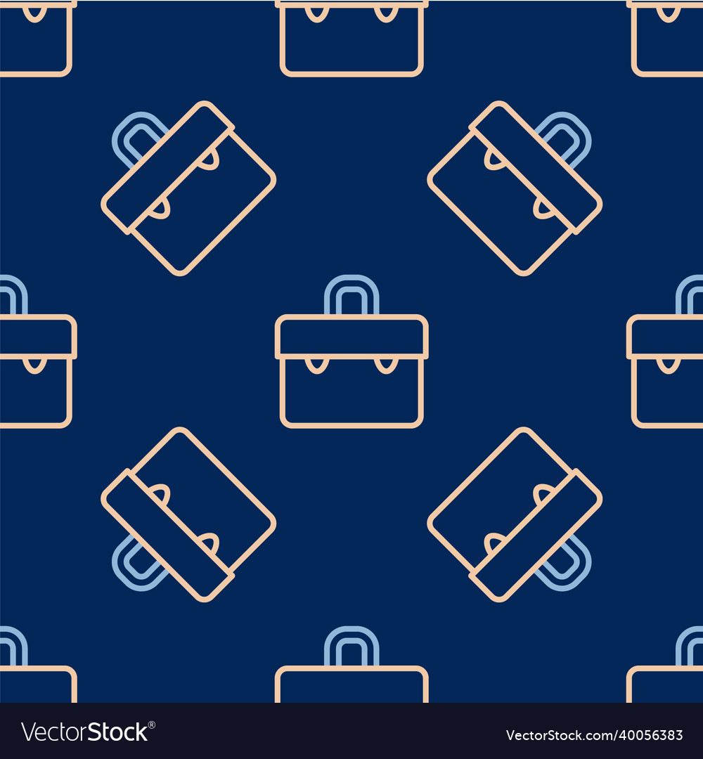 Line briefcase icon isolated seamless pattern vector image Line briefcase icon isolated seamless pattern