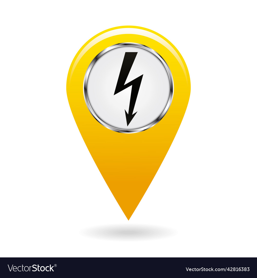 Map pointer of power plants and various vector image Map pointer of power plants and various