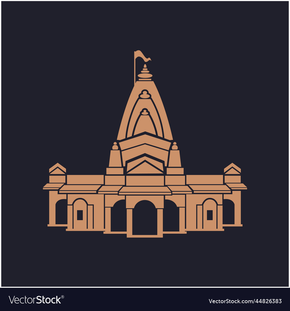 Nageshwar temple lord shiva icon Royalty Free Vector Image